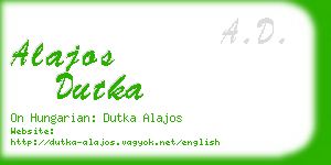 alajos dutka business card